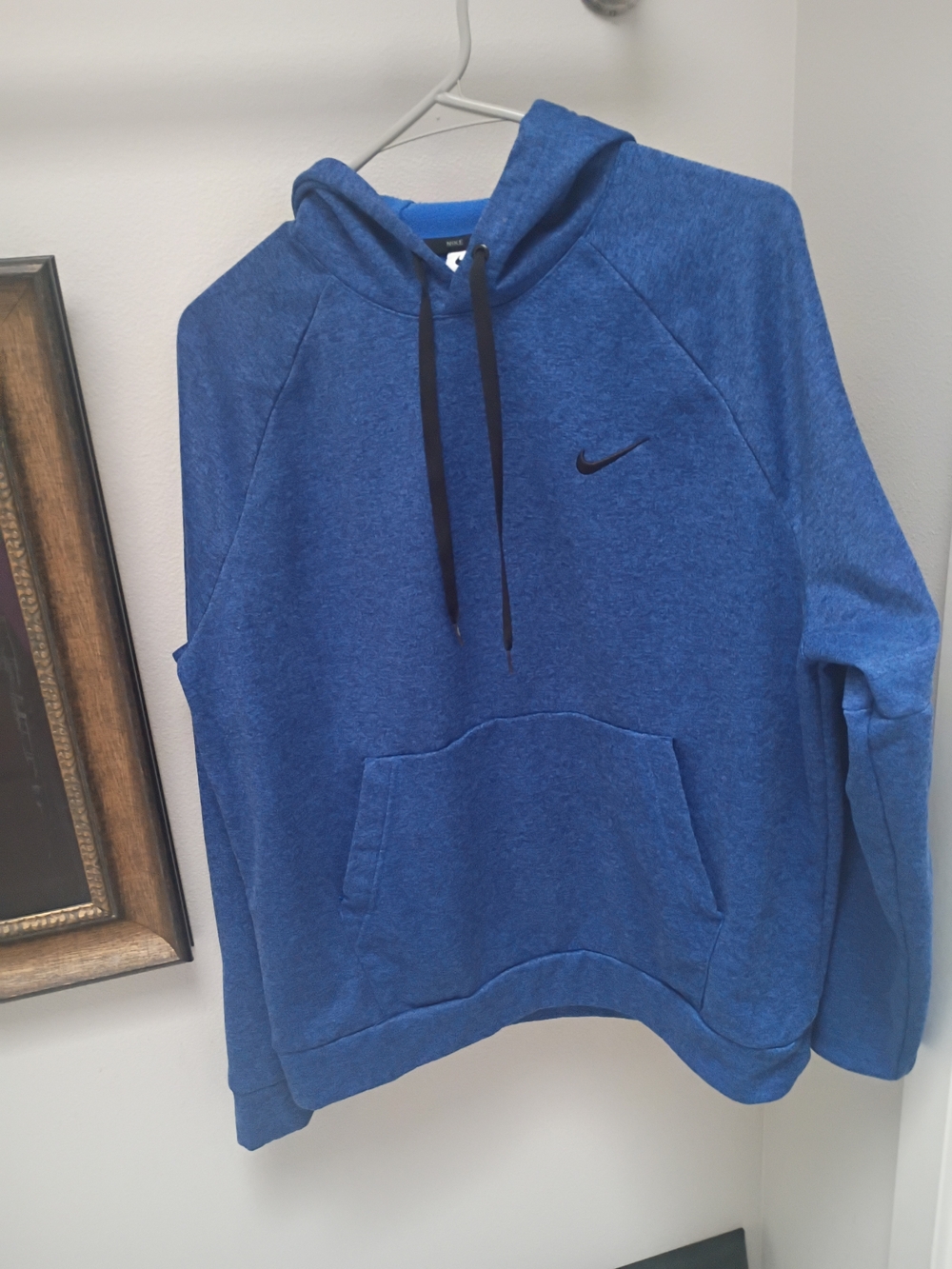 Nike Blue Men's Hooded Pullover with Black Swoosh